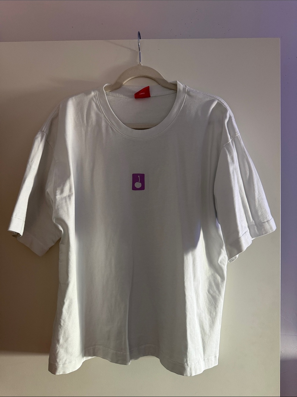 Bloody Sunday White Crewneck Tee with Red Cherry Tag